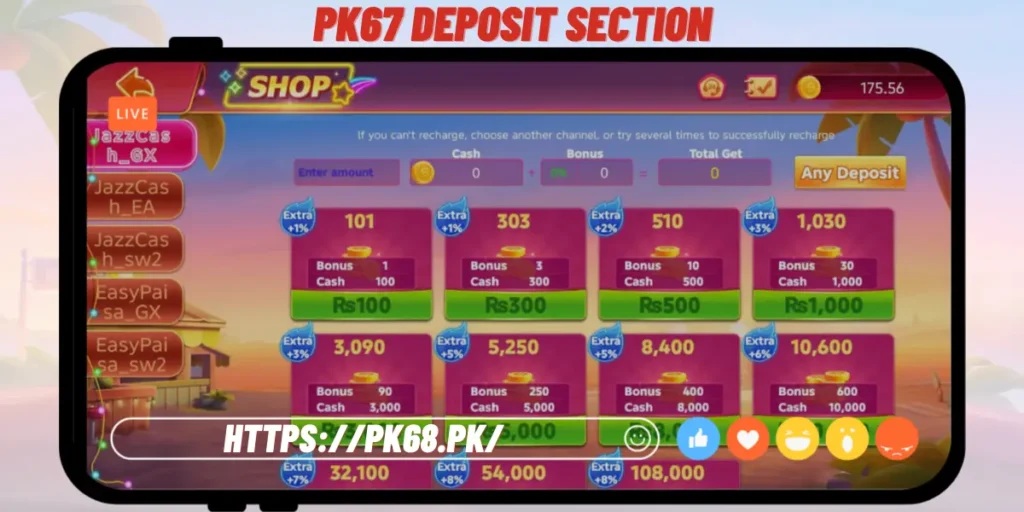 PK67 Deposit Section