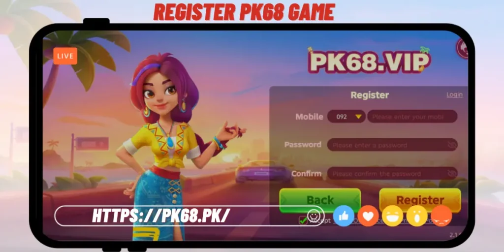 pk68 game register